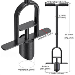 Pelle à semis à long manche en acier au carbone, perforateur de <span class=keywords><strong>trous</strong></span>, <span class=keywords><strong>outil</strong></span> agricole multifonctionnel avec poignée en caoutchouc et revêtement en poudre - Product Image 2