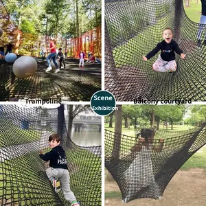 Red de carga de escalada para niños de doble capa negra, barra de mono de seguridad, casa del árbol, puente colgante, juego, corte de red de escalada de plástico - Product Image 2