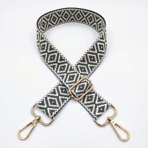 กระเป๋าผ้าแจ็คการ์ดตาข่ายสีใหม่อุปกรณ์ตกแต่งสายคาดลำตัวสะพายไหล่กว้างปรับได้แบบเดี่ยว - Product Image 2