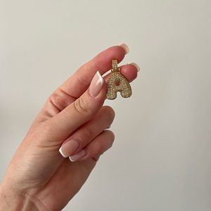 2024 Offre Spéciale plaqué or diamant Zircon gros mignon Alphabet ballon bulle initiale chaîne collier bricolage - Product Image 3