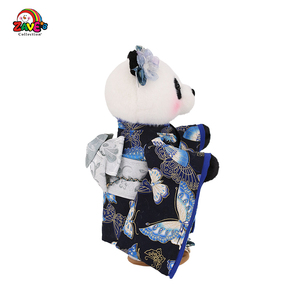 Zaves 30cm Thú nhồi bông gấu trúc thực tế mềm búp bê khổng lồ tùy chỉnh búp bê nhà sản xuất sang trọng sống động như thật Nhật Bản Kimono đứng đặt ra màu hồng - Product Image 2