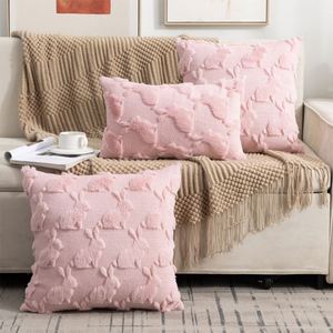 Funda de Almohada Acolchada y Bordada de Piel de Conejo sin Relleno para Decoración de Cabecera, Oficina o Fiestas - Product Image 2