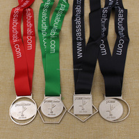 Médaille de sport personnalisée en gros, trophée durable en alliage de zinc émaillé, logo personnalisé, plaqué or/argent/bronze sur mesure
