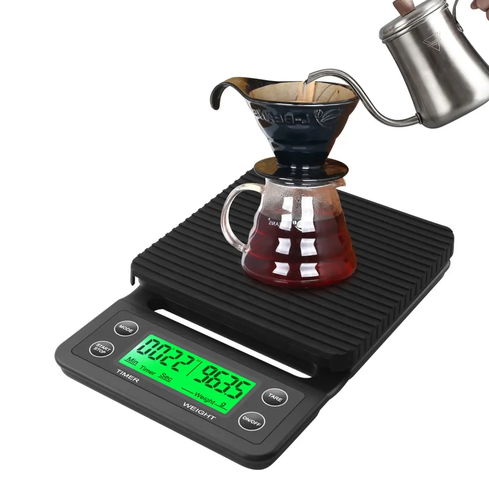 家庭用手作りコーヒー電子スケール3kg/0.1gキッチンバーコーヒーミルクティー防水ポータブルグラムスケール