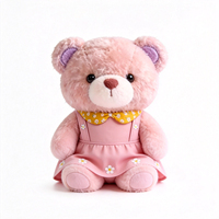 Ours en peluche moelleux avec robe, jouet animal en peluche, ours en peluche pas cher, jouet animal en peluche en gros, ours en peluche mignon