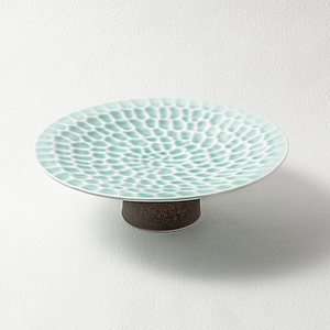 Rétro Vaisselle Vaisselle Banquet Traiteur Alimentaire Céramique <span class=keywords><strong>Dessert</strong></span> Plats Pour Rafraîchissement Snack Rond Bleu Porcelaine Piédestal Plateaux - Product Image 4