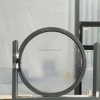Ventanas Abatibles de Gran Tamaño con Marco de Aluminio, Vidrio Templado y Acero Inoxidable, Ventana Redonda para Uso Exterior