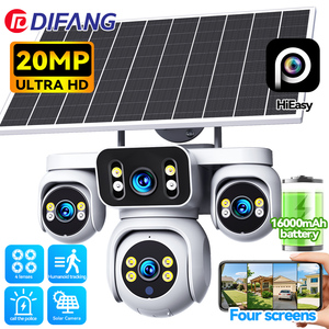 <span class=keywords><strong>Ptz</strong></span> <span class=keywords><strong>Dome</strong></span> 4 ống kính máy ảnh HD 20MP 4G <span class=keywords><strong>IP</strong></span> Ngoài Trời an ninh CCTV PIR con người phát hiện năng lượng mặt trời Pin mạng được xây dựng trong còi báo động máy ảnh - Product Image 2