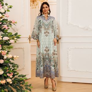 Ab436 Summer Djellaba Folk Costume Vestido estampado bordado Robe - Product Image 4