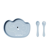 Vente en gros de tapis pour bébé sans Bpa tasse de mangeoire séparateur pour enfants écologique cuillère vaisselle en silicone ensemble d'alimentation pour bébé bol à ventouse plaque en silicone