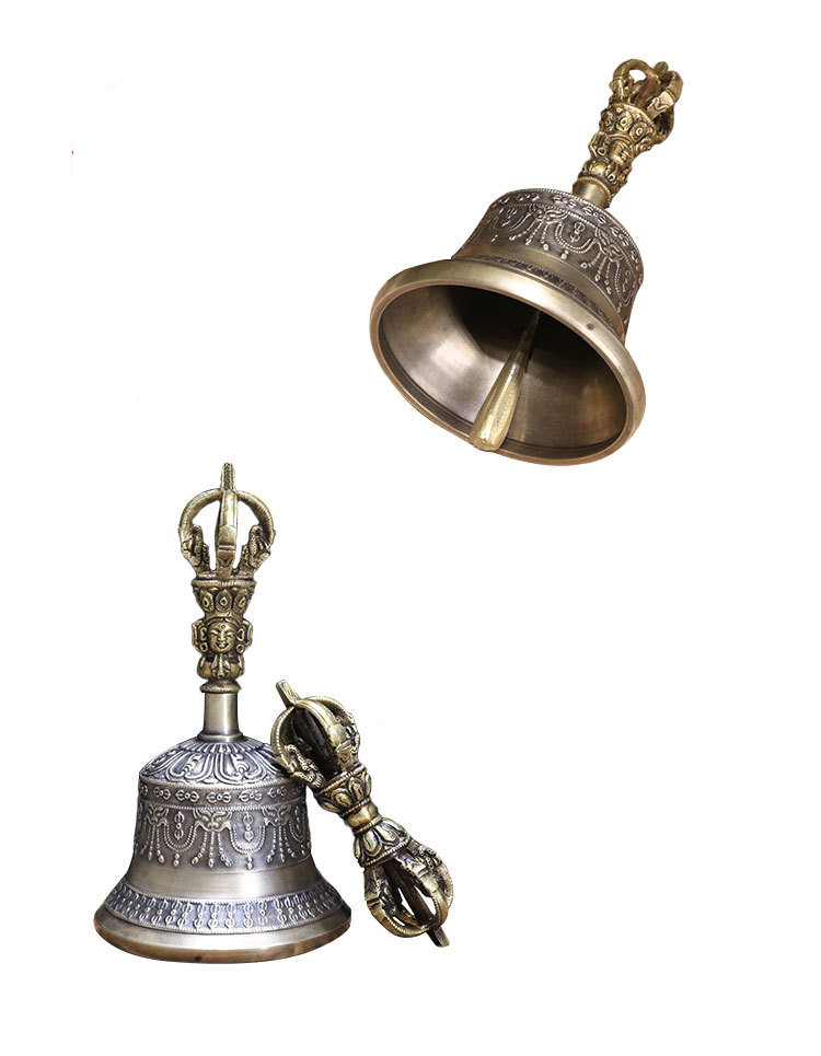 藏传佛教手铃冥想和祈祷钟 (6.9 英寸