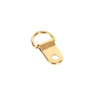 Polished Brass Eye Slip <b>Hook</b> With Ring <b>For</b> <b>Hanging</b> Frames And Decorations - Product Image 1