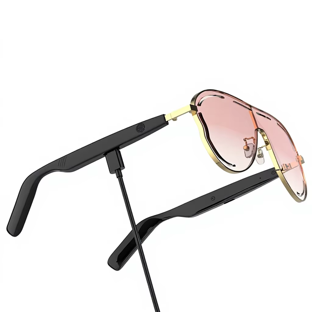 SG 26 Pro Gradient Lens Smart Audio Glasses With AI Interpreter Real Time Language Conversion Metal Frame Wearable