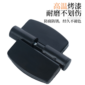 Kit de herrajes para puertas de baño de acero inoxidable negro: cerradura, bisagra, soporte y manija - Product Image 3