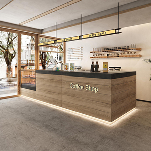 Phong cách hiện đại tùy chỉnh thanh gỗ thiết kế bánh cafe tiền mặt đăng ký quầy <span class=keywords><strong>bar</strong></span> hiển thị giá bàn tiếp tân - Product Image 1