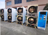Laveuse-sécheuse commerciale empilable en acier inoxydable à commande par carte 16 kg pour laverie automatique