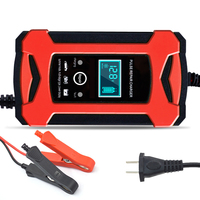 Chargeur de Batterie 12V 6A Universel pour Batteries au Plomb, Réparation d'Impulsions, Cycle Profond, Moto et Voiture, AC 100-240V 50/60Hz