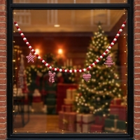 Guirlande de Noël lumineuse et colorée en forme d'étoile de 180 cm avec boules décoratives pour sapin de Noël et cheminée