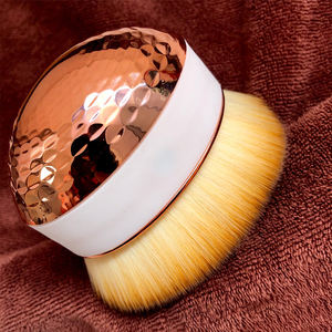 Directo de fábrica portátil brillo de silicona de la manija Kabuki cepillo cosmético forma Oval base <span class=keywords><strong>en</strong></span> polvo de maquillaje Facial cepillo - Product Image 4