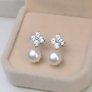 Plata S925, Perlas de 8-12 mm, Hechas a Mano, JG5135, Accesorios para Manualidades, Pendientes, Aretes, Bandeja Vacía para Joyería - Componentes y Fornituras para Joyería - Product Image 1