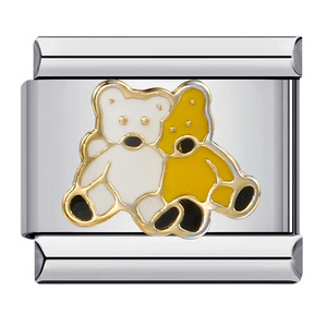 <b>Cute</b> Bear Italian Modular <b>Bracelet</b> Stainless Steel Bezel Setting DIY Elastic Splicing Bangle Unisex Everyday Wear - Product Image 4
