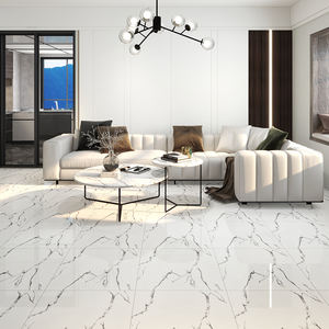 <span class=keywords><strong>Carrelage</strong></span> en céramique de marbre blanc Carrara résistant à l'usure de Foshan, Chine, 60x60cm 600x600mm pour sol de salon et salle de bain - Product Image 5