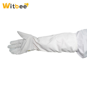 Gant d'apiculteur en cuir de mouton avec manches longues en toile et manchette élastique Gants d'apiculture - Product Image 4