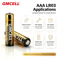 GMCELL LR6 AA & LR03 AAA 1.5V Super Alkaline Batterijen, Zonder Kwik & Cadmium, Lekvrij, voor Afstandsbedieningen, Speelgoed, Slimme Sloten, Mini Gadgets