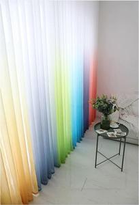 Stile coreano Gradiente Dolly tende trasparenti Bella <span class=keywords><strong>Arcobaleno</strong></span> di colori Voile Tende per la decorazione soggiorno - Product Image 5
