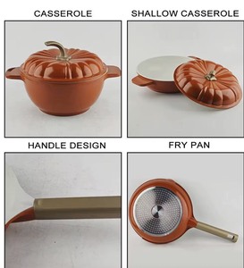 Juego de Ollas de Cocina con Forma de Calabaza, 9 Piezas, 20+24+28+28cm, Olla <span class=keywords><strong>para</strong></span> Sopa + Sartén Antiadherente de Aluminio de 28cm, <span class=keywords><strong>para</strong></span> Hogares Africanos, Más Vendido - Product Image 4