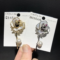 XILIANGFEIZI Soldes Exceptionnelles Broche en Cuivre, Zircon, Perle d'Eau Douce et Coquillage Rose – Cadeau de Saint-Valentin pour Femme