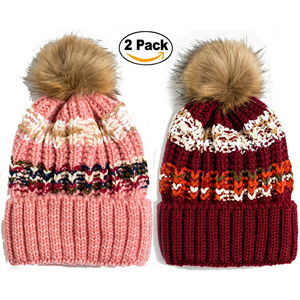 Alta calidad <span class=keywords><strong>Puff</strong></span> impresión cuadros y letras patrones diamante varios colores diseño personalizado Bobble sombrero invierno cálido gorra para Unisex - Product Image 1