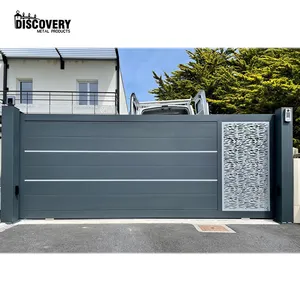 Aluminium driveway main gates designs electric remote control gate sliding gate for villa garden