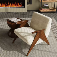 Fauteuil de jardin de style français, luxe léger, pour maison d'hôtes, salon, réception, usage domestique, vintage, en bois massif, fauteuil simple