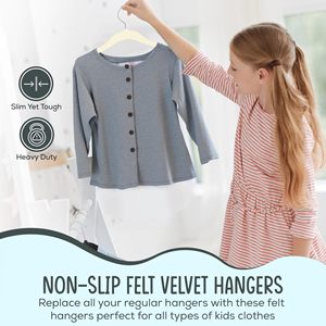Wholesale Premium Velvet Hanger Space Save Non-slip <b>Black</b> Velvet Clothes Hangers Plastic Hangers - Product Image 4