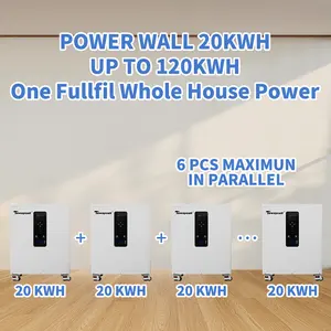 Tewaycell 내장 10KW 인버터 51.2V 400Ah 리튬 배터리 팩 20KWH LiFePO4 모바일 태양 에너지 저장 시스템