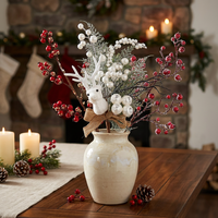Adornos Navideños LANTINGXU, Diseño de Alce Blanco y Bayas Rojas, Adornos Artificiales Personalizados para Árbol de Navidad