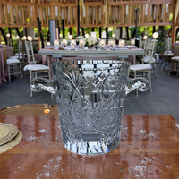 Seau à glace en cristal sculpté à la main-Refroidisseur de whisky/vin de luxe 24P, décor de mariage et de bar gravé, cadeau en verre élégant