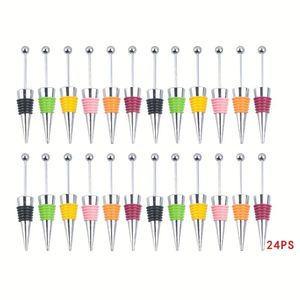 Wine Stopper Metal Alloy Bottle Seal With Colorful Silicone Ring For Wine Champagne Bottle 10 12 24 Pcs Simple Style - Product Image 4