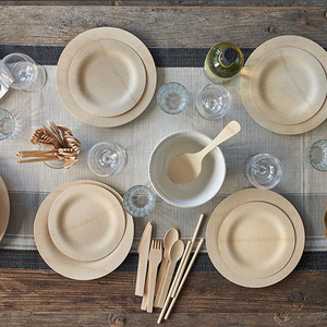 Disposable Bamboo Plates Square Natural Eco Friendly Biodegradable For Party Wedding - Product Image 2