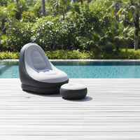 Fauteuil gonflable ergonomique avec repose-pieds en PVC floqué, ensemble de canapé gonflable pour salon, appartement, camping