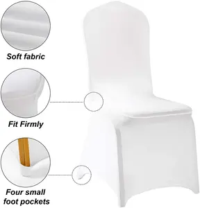 결혼식 및 다른 특별한 사건을 위한 뻗기 빨 수 있는 직물에 있는 높은 뒤 의자를 위한 백색 스판덱스 의자 덮개