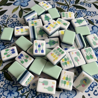 Nouveau design, 4 couches, 160 pièces, tuiles de mahjong américaines en acrylique vert, kit de divertissement familial inspiré du pickleball, fabrication sur mesure