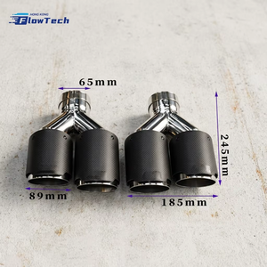 ปลายท่อไอเสีย FlowTech สีดำเงา คาร์บอนไฟเบอร์ พร้อมแกนในสแตนเลส 304 สำหรับอุปกรณ์เสริมท่อไอเสียรถยนต์แบบติดตั้งได้กับรถยนต์ทั่วไป - Product Image 5