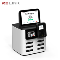 Nouvelle Station de Recharge Partagée Relink 2026 à 6 Emplacements, Distributeur Automatique de Powerbanks à Charge Rapide 40W avec Paiement NFC pour Restaurants et Cafés