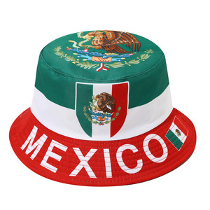 Chapeau Bob Américain Mexicain Imprimé Best-Seller pour les Fans de Football – Protection Solaire pour Supporters Mondiaux - Product Image 1