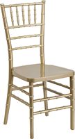 Chaise de fête empilable et peu encombrante, chaise en résine blanche aspect bambou pour activités festives intérieures et extérieures