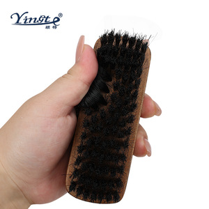 Cepillo para zapatos de madera maciza Yinste, de pelo de cerdo, de doble cara, para limpieza y pulido, para uso doméstico. - Product Image 1