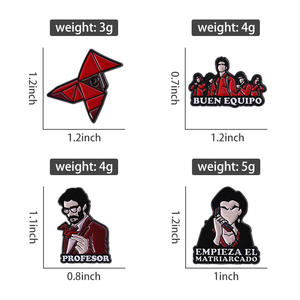 เข็มกลัดโลหะเคลือบรูปละครอาชญากรรมแบบสเปนชุดทีวีเข็มกลัดรูปตัวละครตราสัญลักษณ์ของขวัญสำหรับเพื่อนขายส่ง - Product Image 6