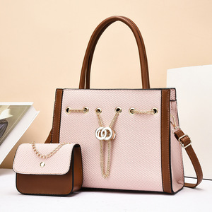2026 New Luxury Women's Waterproof PU Handbags Set Two Pieces Large Capacity Zipper Polyester Chain Messenger <b>Bags</b> - Product Image 6